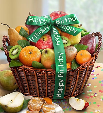 Happy Birthday Premier Orchard Fruit Gift Basket